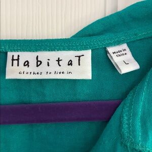 Habitat Teal Blouse with black buttons.